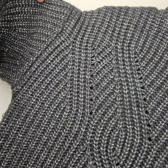 COLUMBIA Cable Knit Sweater Mens XS Oversized Fisherman Gray Wool Blend NICE - Picture 7 of 14